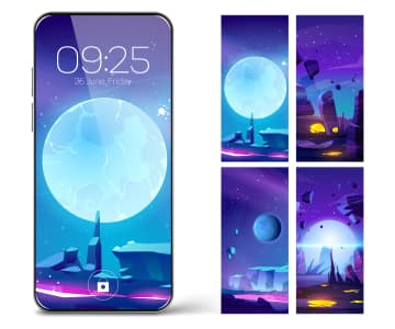 example of a phone screen illustration